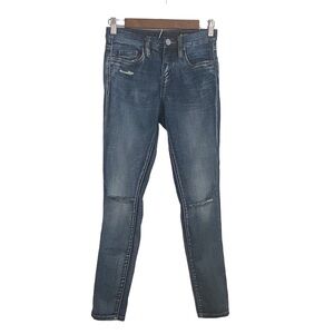 𝅺BLANK‎ NYC MID-RISE SKINNY DISTRESSED JEANS